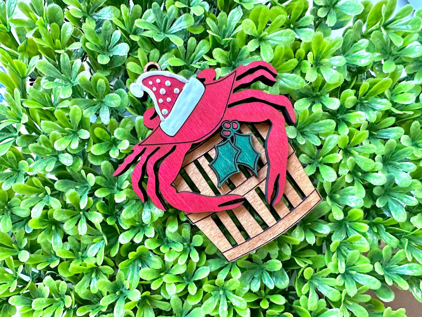 Santa Crab Ornament - Made to Order