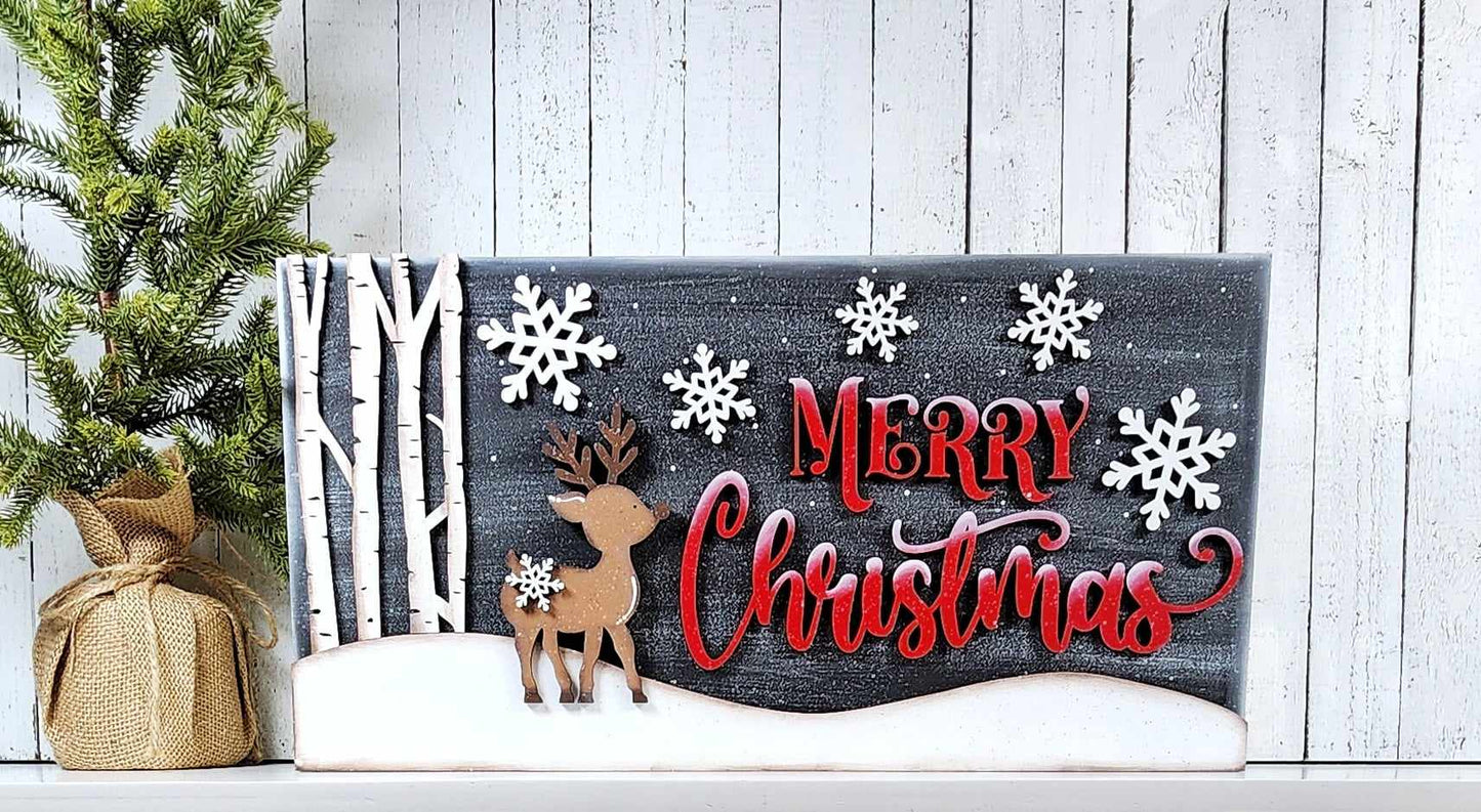 Oh Deer Mantel Christmas Sign Paint Kit - October Monthly Paint Kit