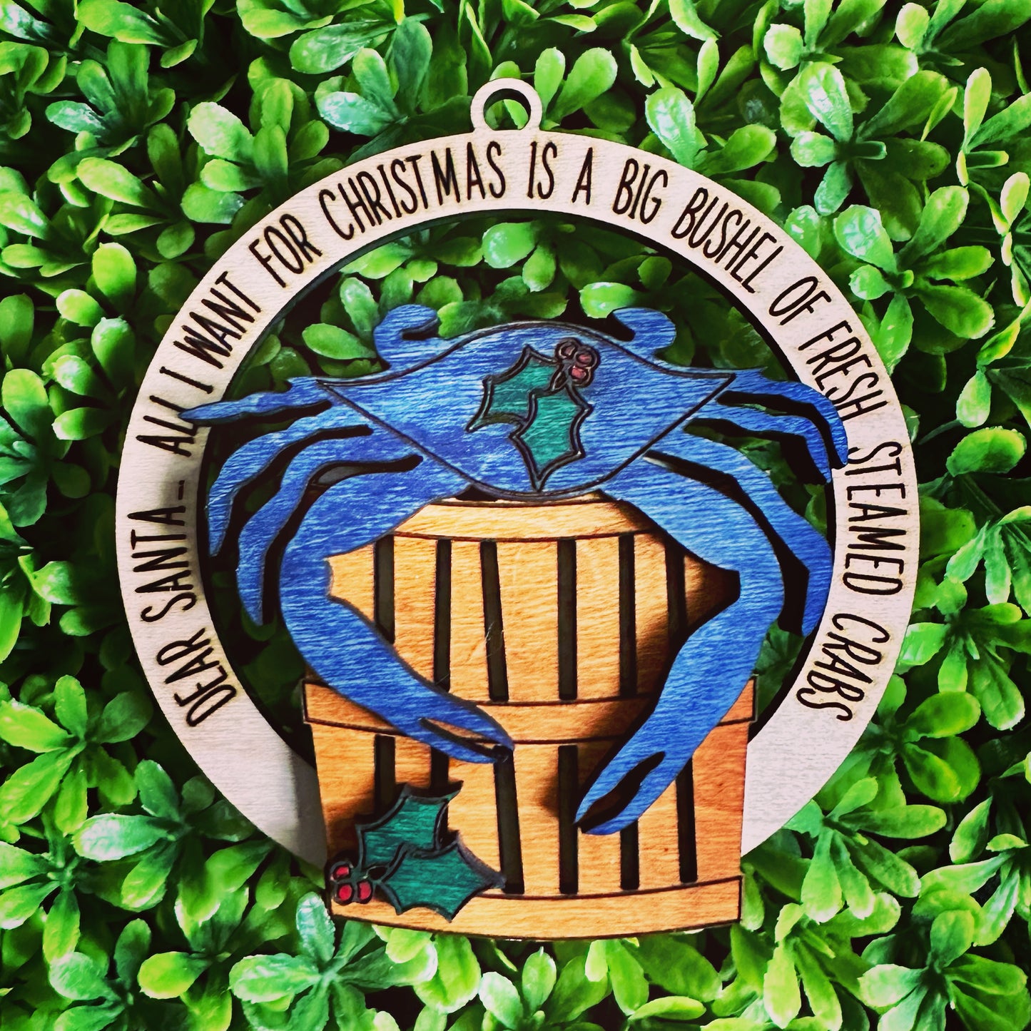 Blue Crab Bushel Ornament - Made to Order