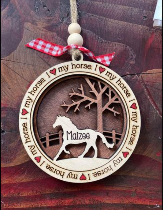Personalized Horse Ornament - Made to Order
