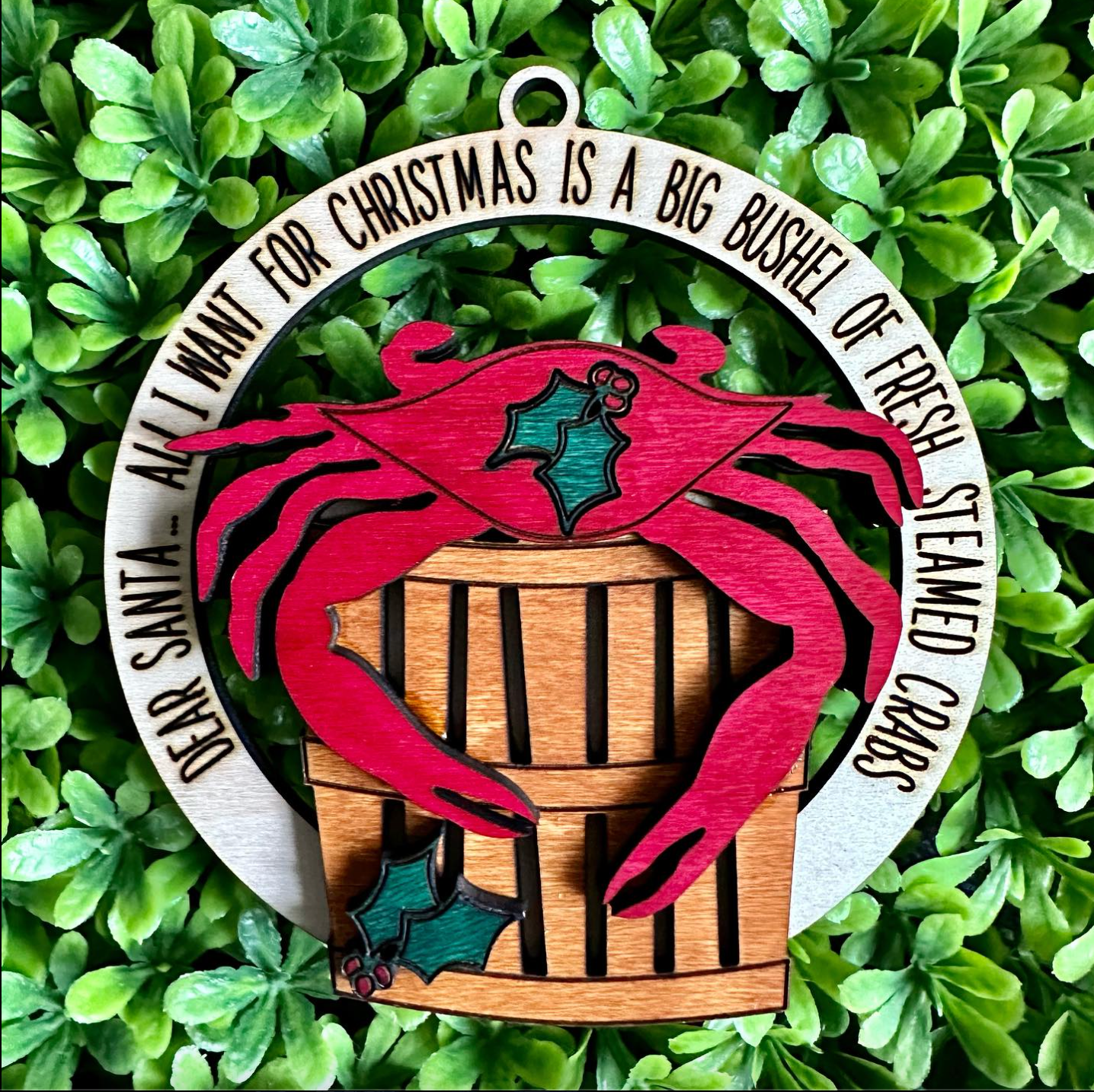 Ready to Ship - Red Crab Bushel Ornament